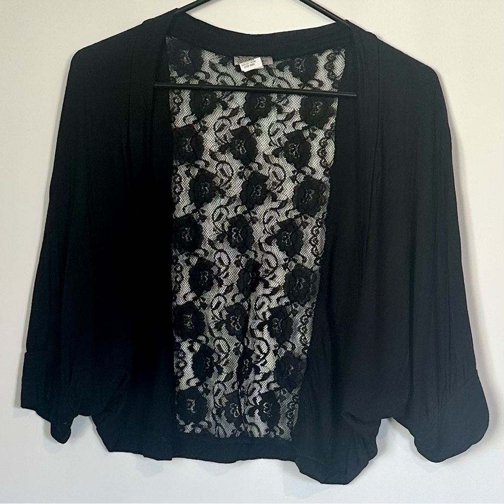 Celine by Champion Up Front Black Lace Back Cardigan